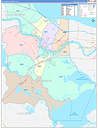 St. Charles County Wall Map Color Cast Style
